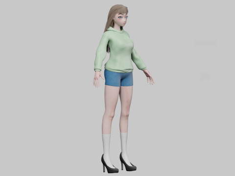 Cute cool girl V30821 Modèle 3D