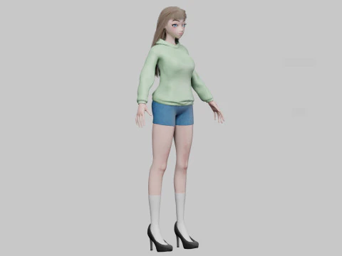 Cute cool girl V30821 3D Model