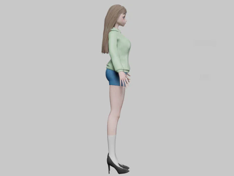 Cute cool girl V30821 3D Model
