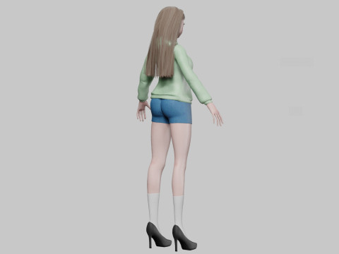Cute cool girl V30821 Modèle 3D
