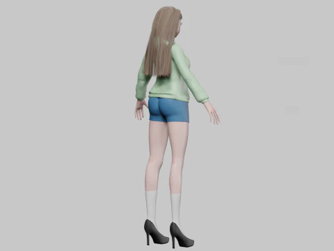 Cute cool girl V30821 3D Model