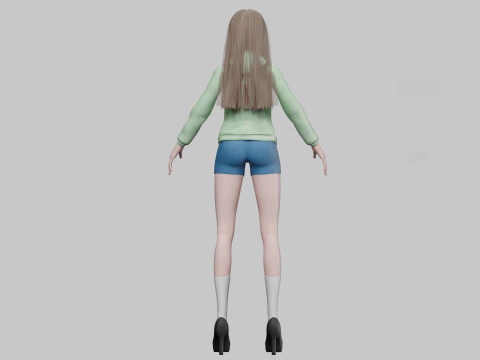 Cute cool girl V30821 Modèle 3D