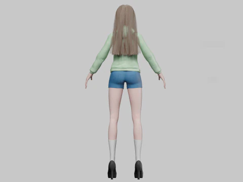 Cute cool girl V30821 3D Model