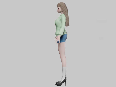 Cute cool girl V30821 3D Model