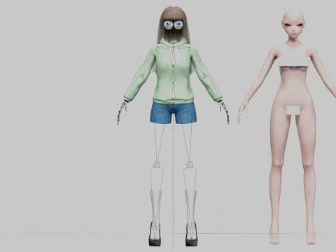 Cute cool girl V30821 3D Model