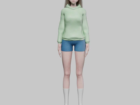 Cute cool girl V30821 3D Model
