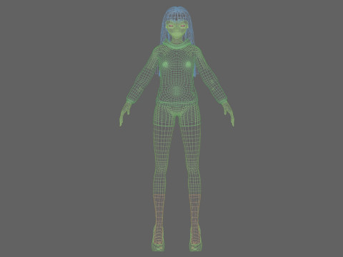 Cute cool girl V30821 Modèle 3D