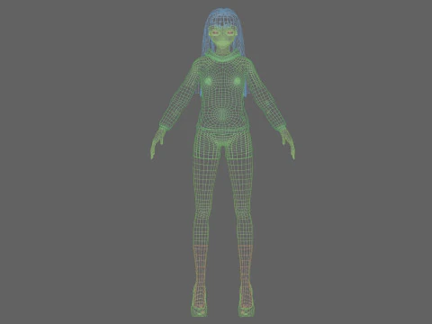 Cute cool girl V30821 3D Model