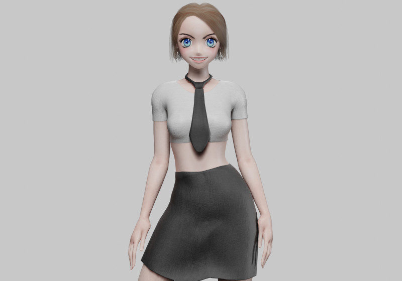 Cute Standard girl V29104 3D-Modell .c4d .max .obj .3ds .fbx .stl .blend 