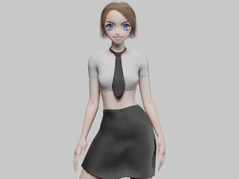 Cute Standard girl V29104 3D Model