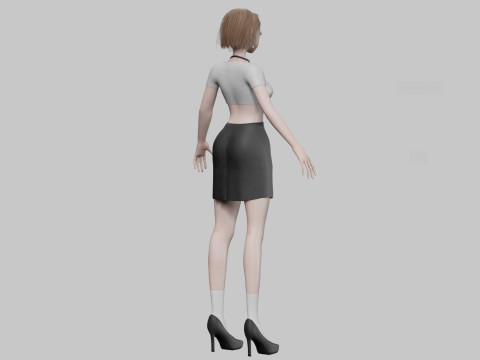 Cute Standard girl V29104 3D-Modell