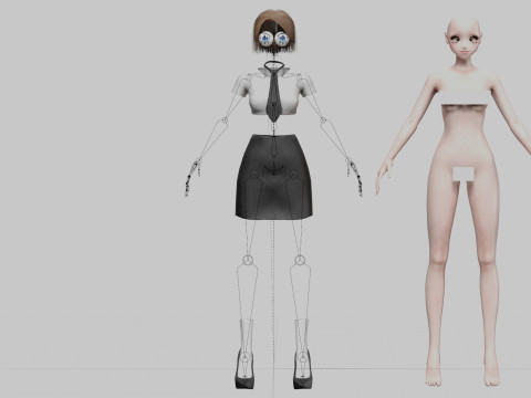 Cute Standard girl V29104 3D-Modell