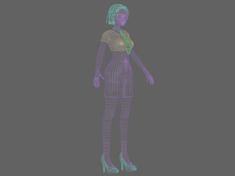 Cute Standard girl V29104 3D-Modell