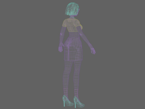 Cute Standard girl V29104 3D-Modell