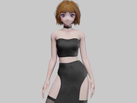 Cute stylized girl V31270 3D Model