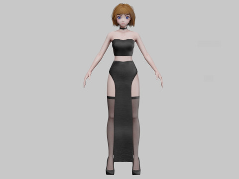 Cute stylized girl V31270 3D Model