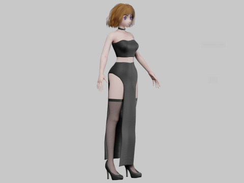 Cute stylized girl V31270 3D Model