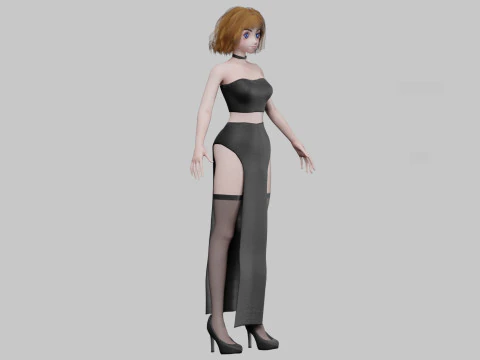 Cute stylized girl V31270 3D Model