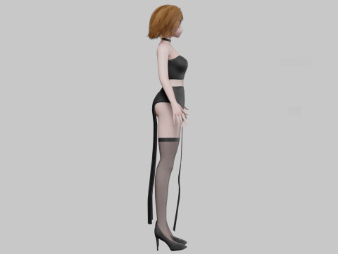 Cute stylized girl V31270 3D Model