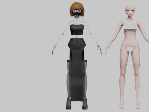Cute stylized girl V31270 3D Model
