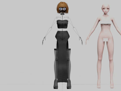 Cute stylized girl V31270 3D Model