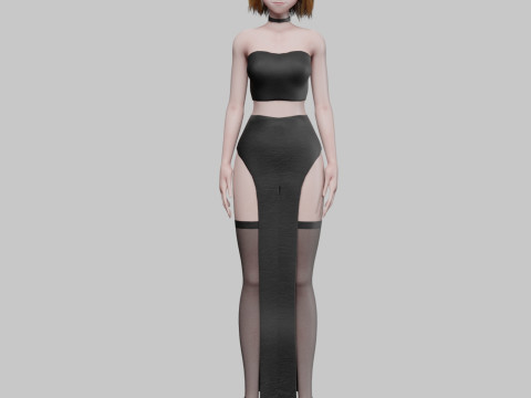Cute stylized girl V31270 3D Model