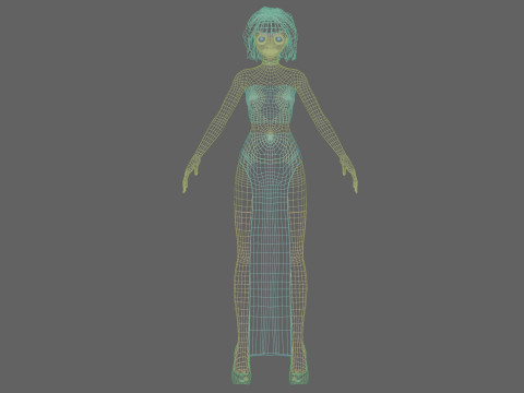 Cute stylized girl V31270 3D Model