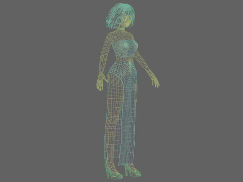 Cute stylized girl V31270 3D Model