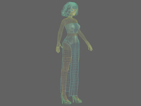 Cute stylized girl V31270 3D Model
