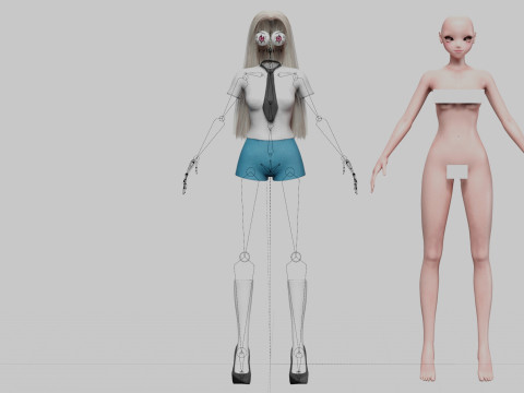 Cute Young girl V28864 3D Model