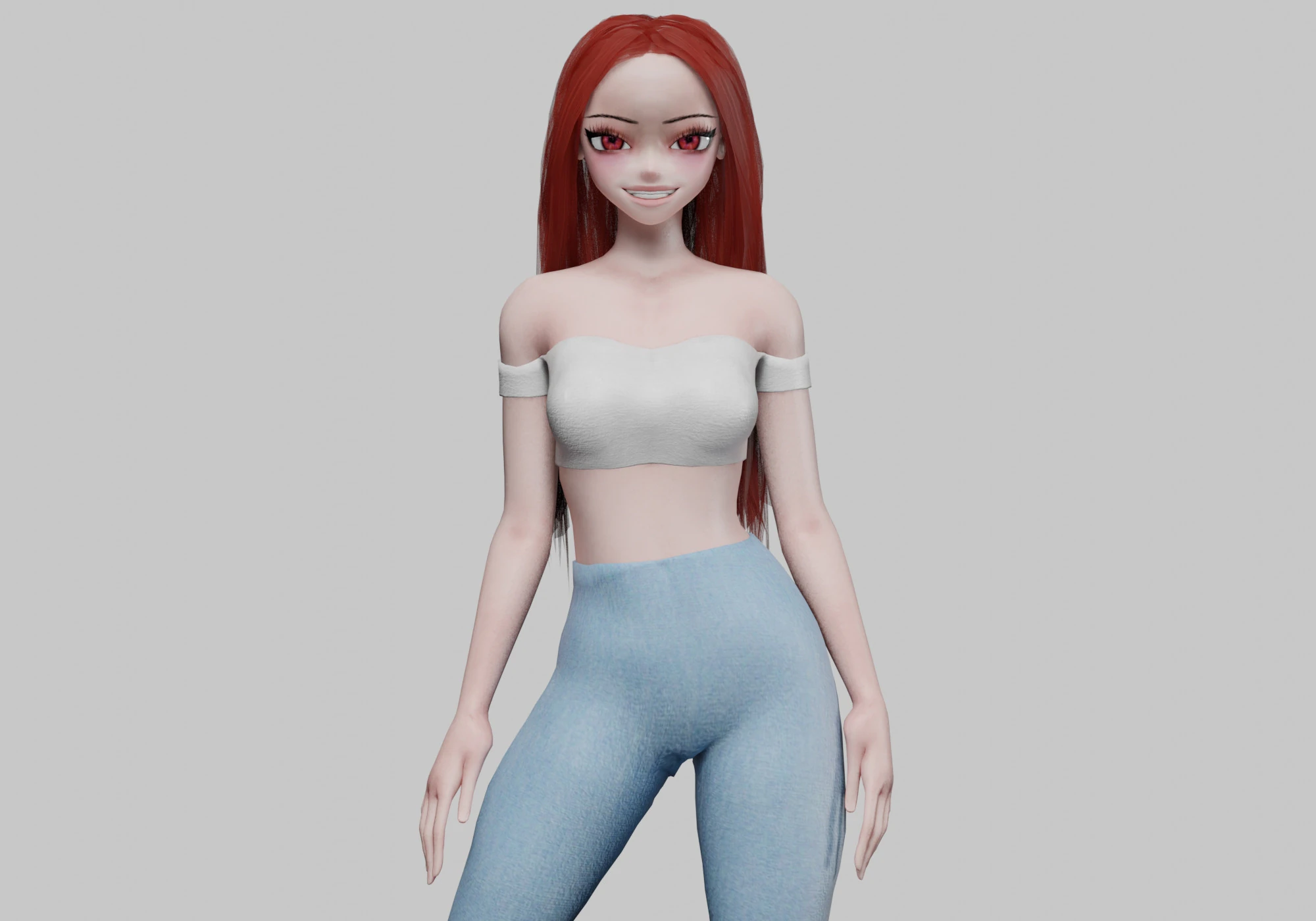 Pretty anime girl V30221 3D Model .c4d .max .obj .3ds .fbx .stl .blend 