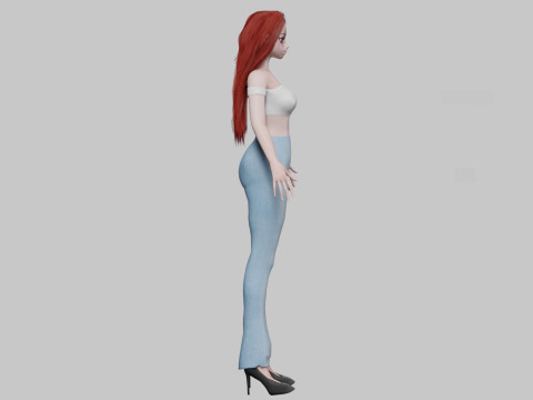 Pretty anime girl V30221 3D Model