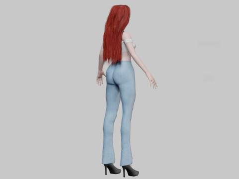 Pretty anime girl V30221 3D Model