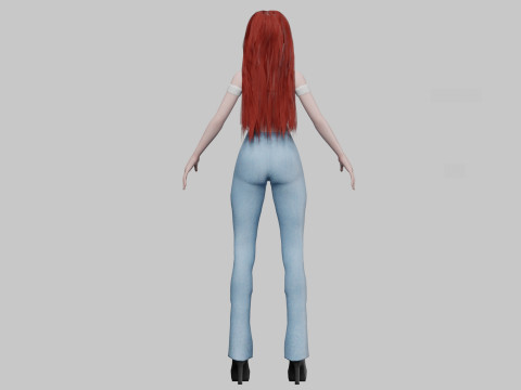 Pretty anime girl V30221 3D Model