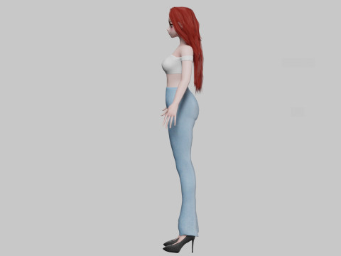 Pretty anime girl V30221 3D Model
