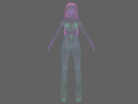 Pretty anime girl V30221 3D Model