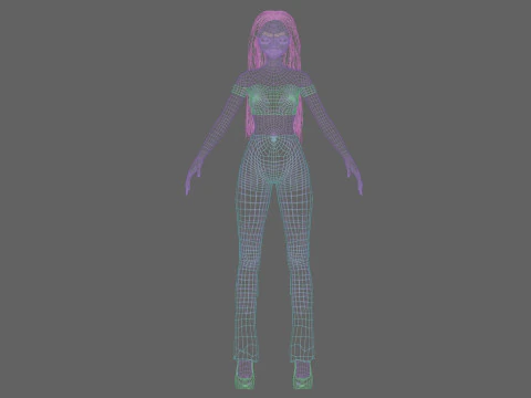 Pretty anime girl V30221 3D Model