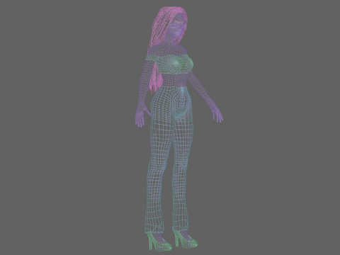 Pretty anime girl V30221 3D Model