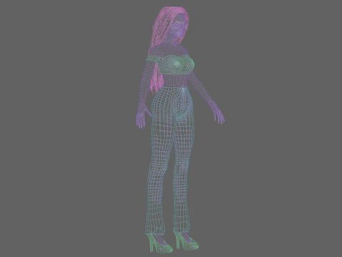 Pretty anime girl V30221 3D Model