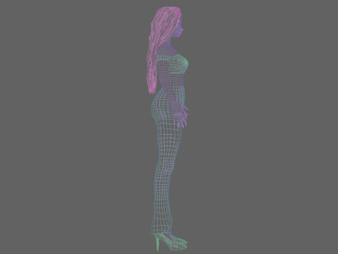 Pretty anime girl V30221 3D Model