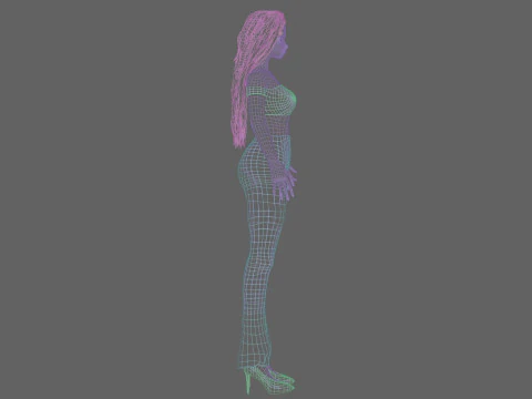 Pretty anime girl V30221 3D Model