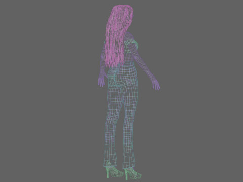 Pretty anime girl V30221 3D Model