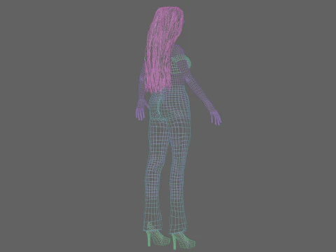 Pretty anime girl V30221 3D Model