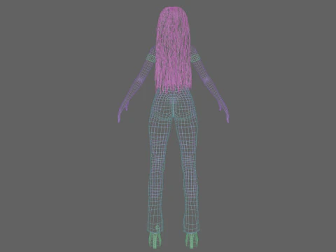 Pretty anime girl V30221 3D Model