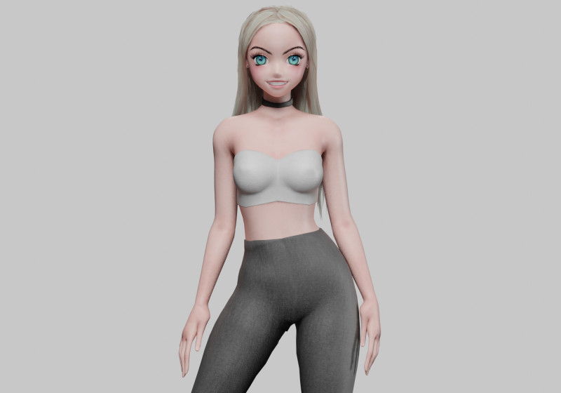 Standard anime girl V30253 Modelo 3D .c4d .max .obj .3ds .fbx .stl .blend