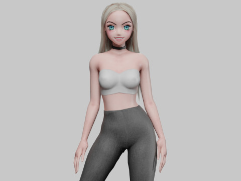 Standard anime girl V30253 3D Model