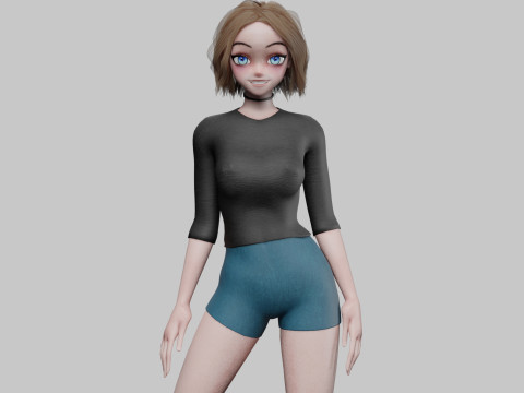 Standard Basic girl V30816 3D 모델