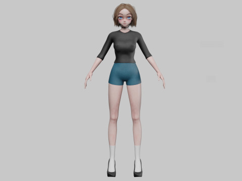 Standard Basic girl V30816 3D 모델