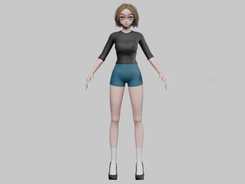Standard Basic girl V30816 3D Model
