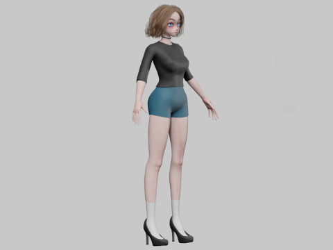 Standard Basic girl V30816 3D 모델